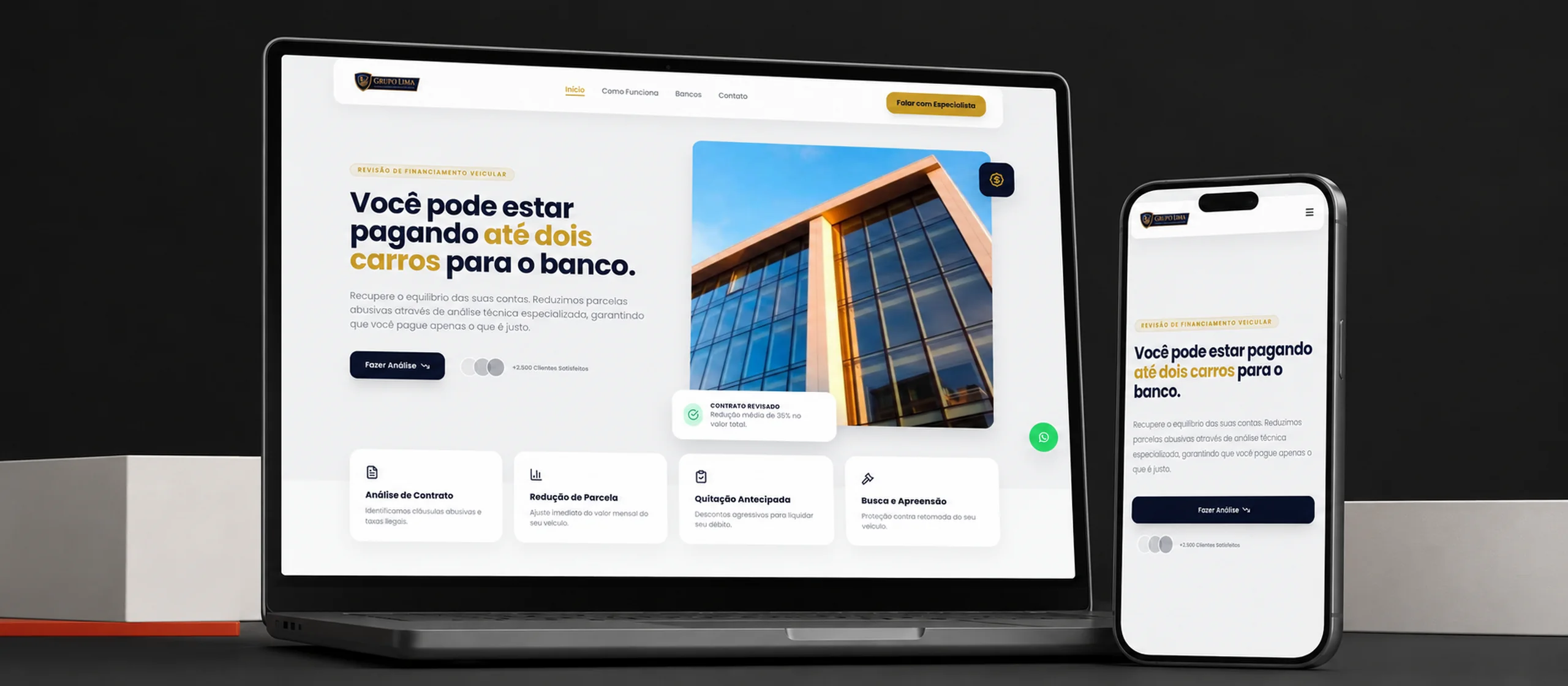 Apresentação do site Grupo Lima